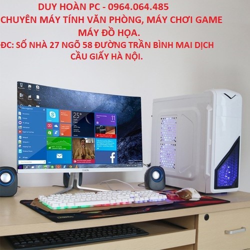 bộ máy tính chơi PUBG,live stream, màn hình cong 24inch giá rẻ