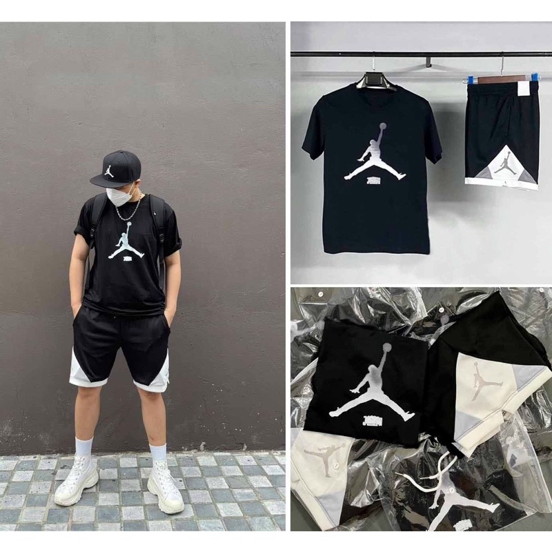 Bộ Quần Áo Thể Thao Nam - Bộ Mặc Nhà In Hình Jordan Chất Cotton GSS099