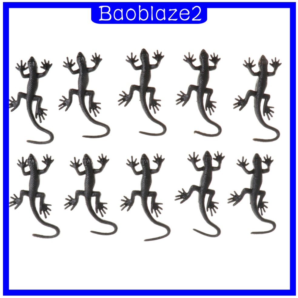 10 Miếng Cao Su Gecko Hình Bò Sát Đồ Chơi Bộ Sưu Tập Đạo Cụ 8x3cm