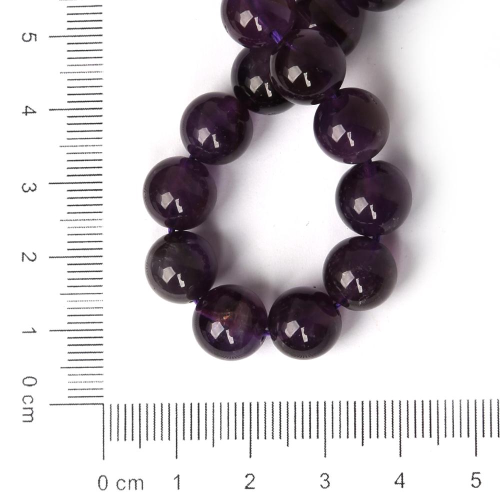 Chuỗi hạt đá thạch anh tím tròn 15 &quot;4 6 8 10 mm dành cho làm trang sức