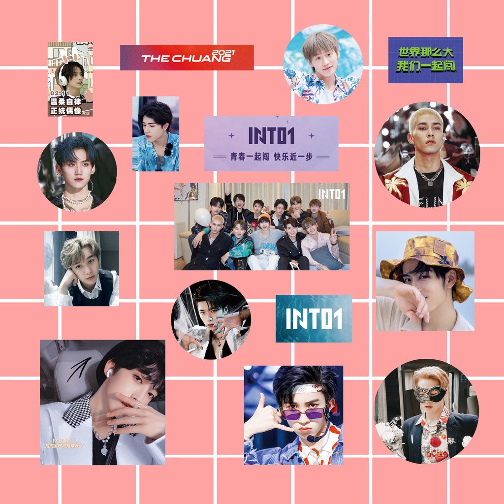 Miếng dán trang trí hình SANTA ZHOUKEYU Mika Liu Yu AK Lin Mo INTO1