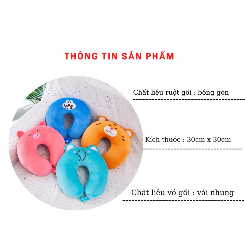 Gối Chữ U - Gối Chữ U Kê Cổ Chống Mỏi Cổ Hình Thú Đáng Yêu - Mila Store