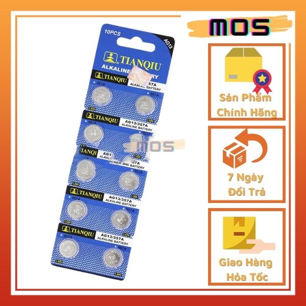 [Vỉ 10 viên] Pin cúc áo AG13/357A Mos Shop