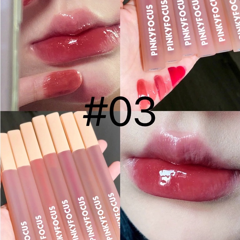 Son Bóng Pinkyfocus Dưỡng Ẩm Không Dễ Phai Màu Không Dính Ly