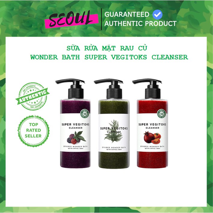 Sữa rửa mặt rau củ thải độc Wonder Bath Super Vegitoks Cleanser