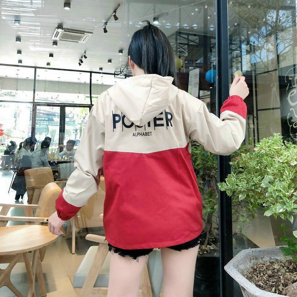 [Ảnh Thật] Áo Khoác Kaki Hộp Nữ In Chữ POSTER Free Size 70kg AK157 TD Fashion