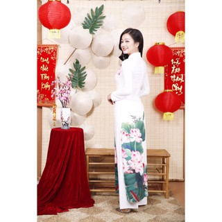 Áo Dài Lụa Hoa Sen Đẹp ANN11720