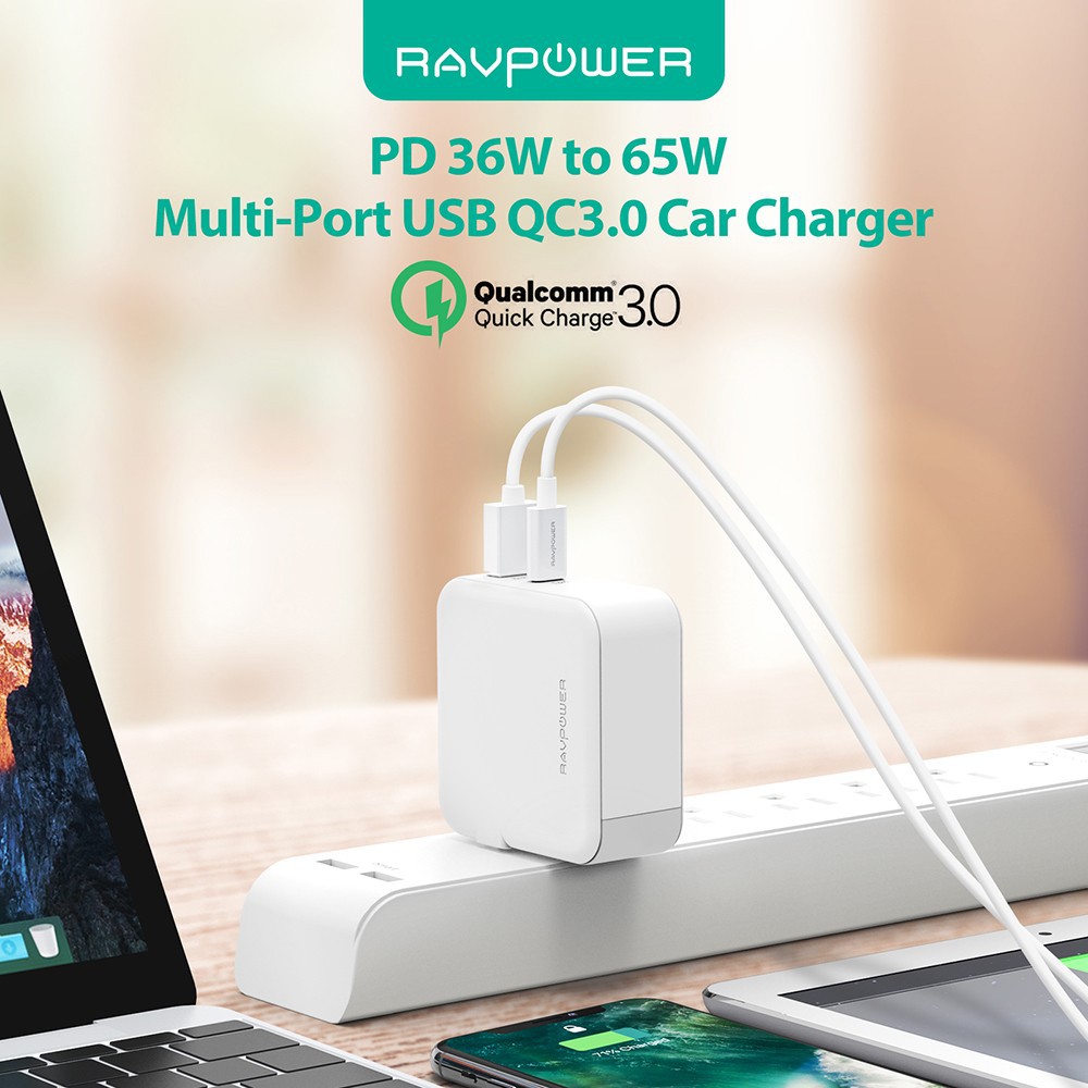 Củ Sạc Nhanh RAVPower RP-PC081 PD 45w, Quick Charge 3.0 18w