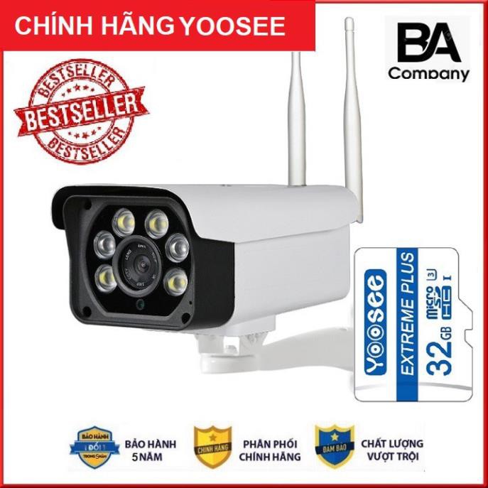 Combo Camera Yoosee ngoài trời vỏ thép 3.0Mpx Full HD Thẻ Nhớ 32GB Chuyên Dụng ( BH 5 Năm