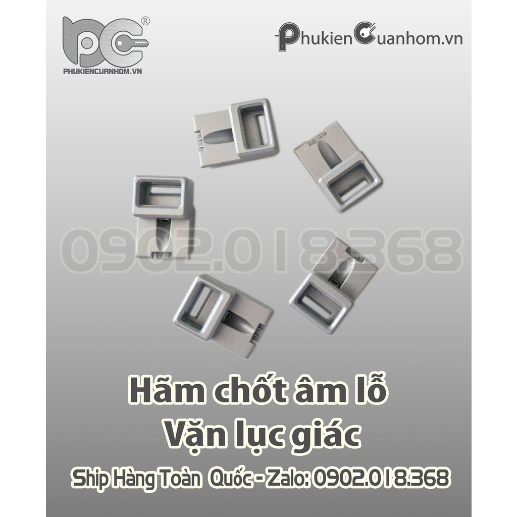 COMBO ĐỂ CHỐT ÂM 1 LỖ VẶN LỤC GIÁC NHÔM XINGFA HỆ 55