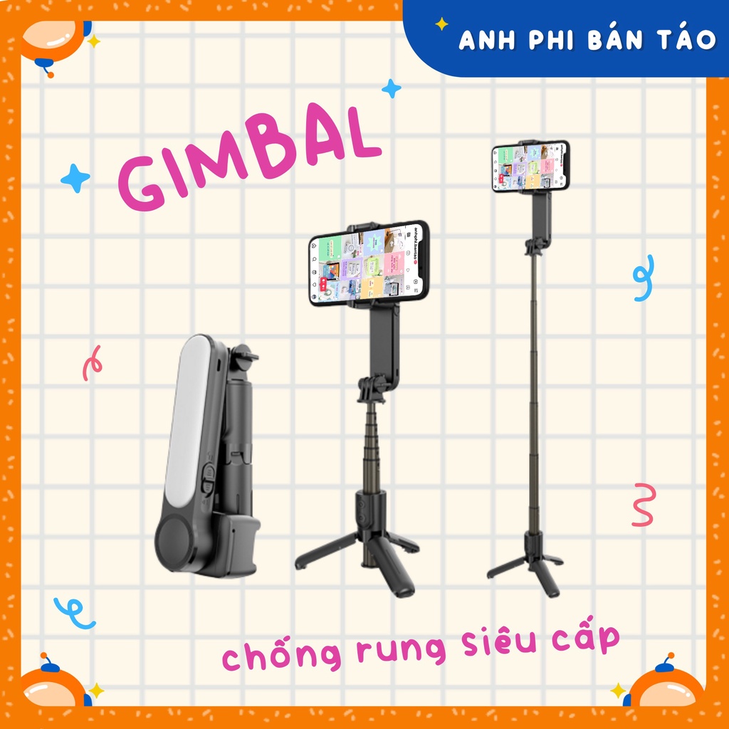 Gậy Chụp Ảnh Tự Sướng Bluetooth Chống Rung GIMBAL Quay Phim Chụp Ảnh Tự Sướng 3 Chân Đỡ