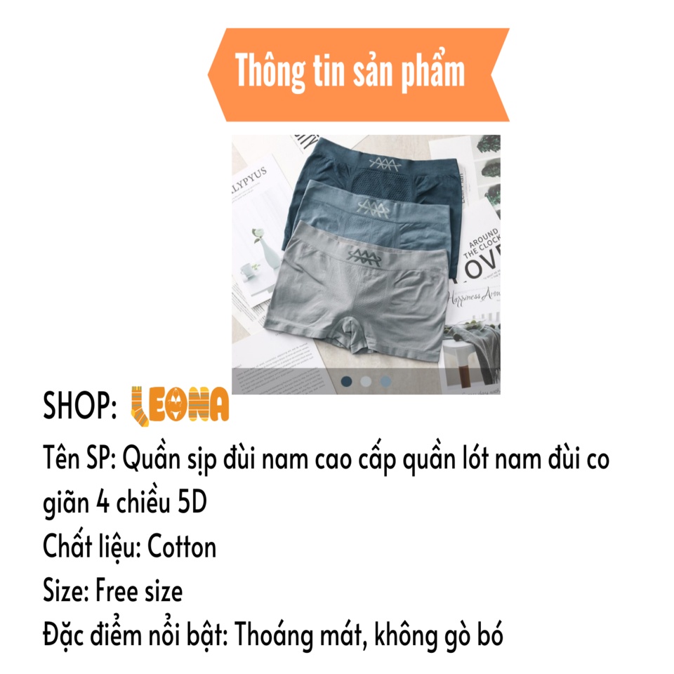 Quần sịp đùi nam cao cấp quần lót nam đùi co giãn 4 chiều 5D QN203