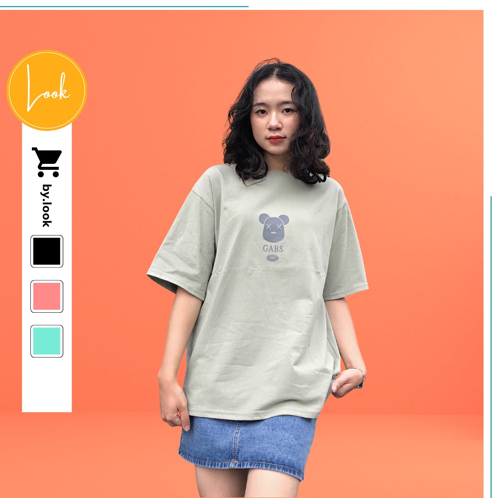 Áo thun unisex LM Bear in 2 mặt phông tay lỡ nam nữ form rộng Freesize | BigBuy360 - bigbuy360.vn