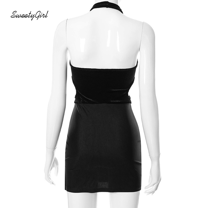 Đầm Ôm Không Tay Hở Lưng Màu Sắc Trơn Quyến Rũ Dành Cho Nữ