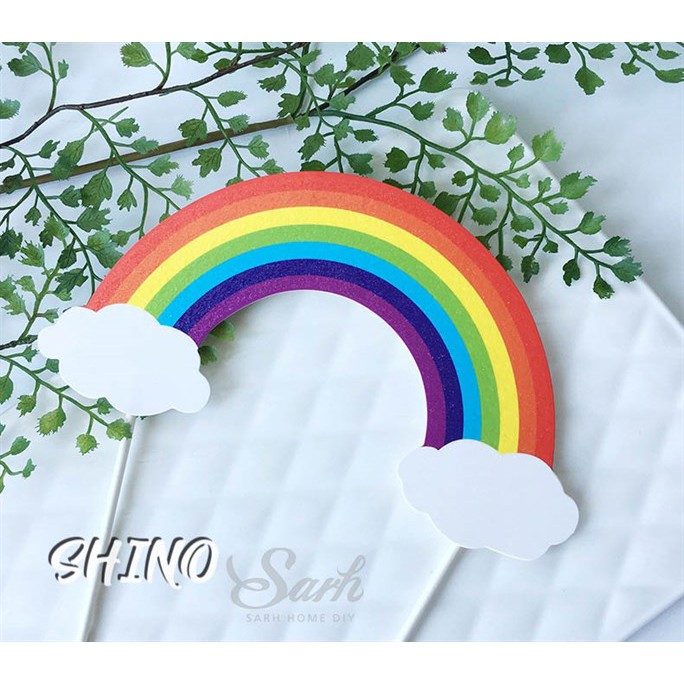 Topper giấy cầu vồng