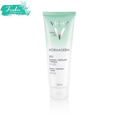 Vichy Kem Tẩy Tế Bào Chết 3 Tác Dụng Normaderm 3 in 1 Scrub + Cleanser + Mask 125ml