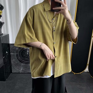 Áo khoác sơ mi dáng rộng tay ngắn phong cách thời trang hong kong