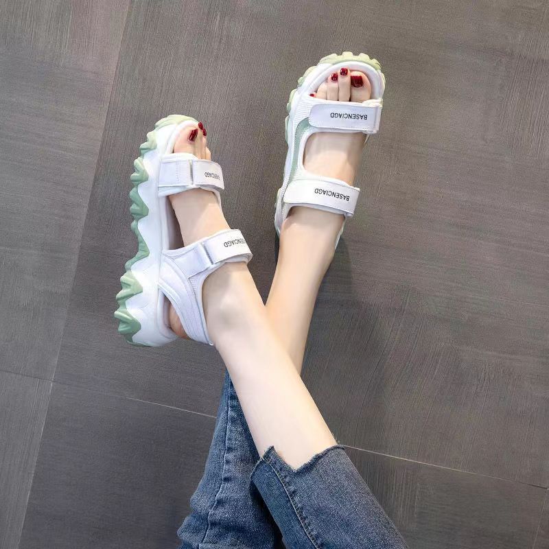 Sandal Thể Thao Đế Mềm Cột Dây Màu Trơn Thời Trang Mùa Hè 2022 Cho Nữ