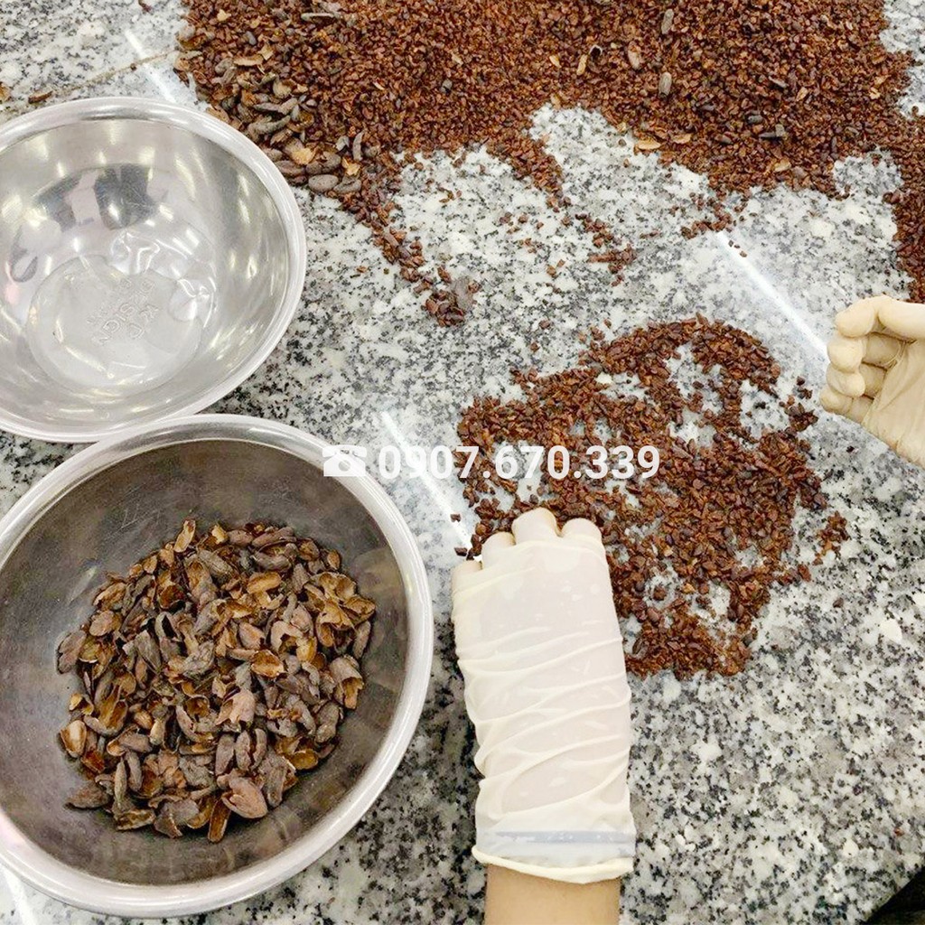 Cocoa Nibs (cacao ngòi) hạt ca cao 100% nguyên chất rang mộc tự nhiên dùng kèm granola, ngũ cốc, salad CacaoMi 1kg