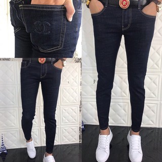 Quần Jean Xanh Nam Trơn Túi In Chờ neo , quần Bò nam Hàn Quốc Shop01