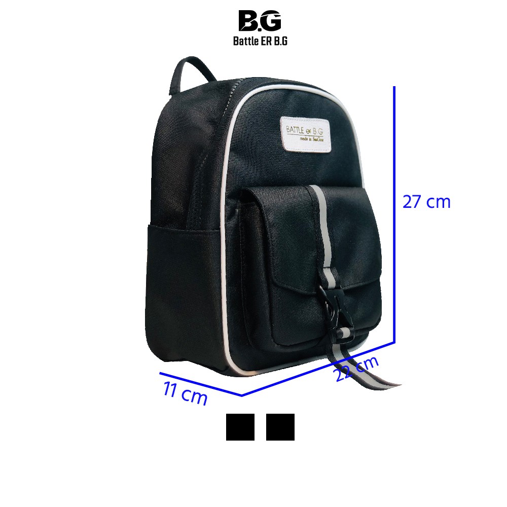 Balo Mini BATTLE ER B.G mẫu x001 Black Unisex Streetwear Backpack