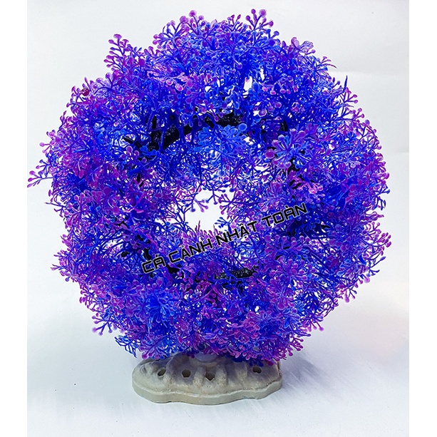 RONG GIẢ NHÂN TẠO VÒNG TRÒN TRANG TRÍ BỂ CÁ NON BỘ CAO 15CM