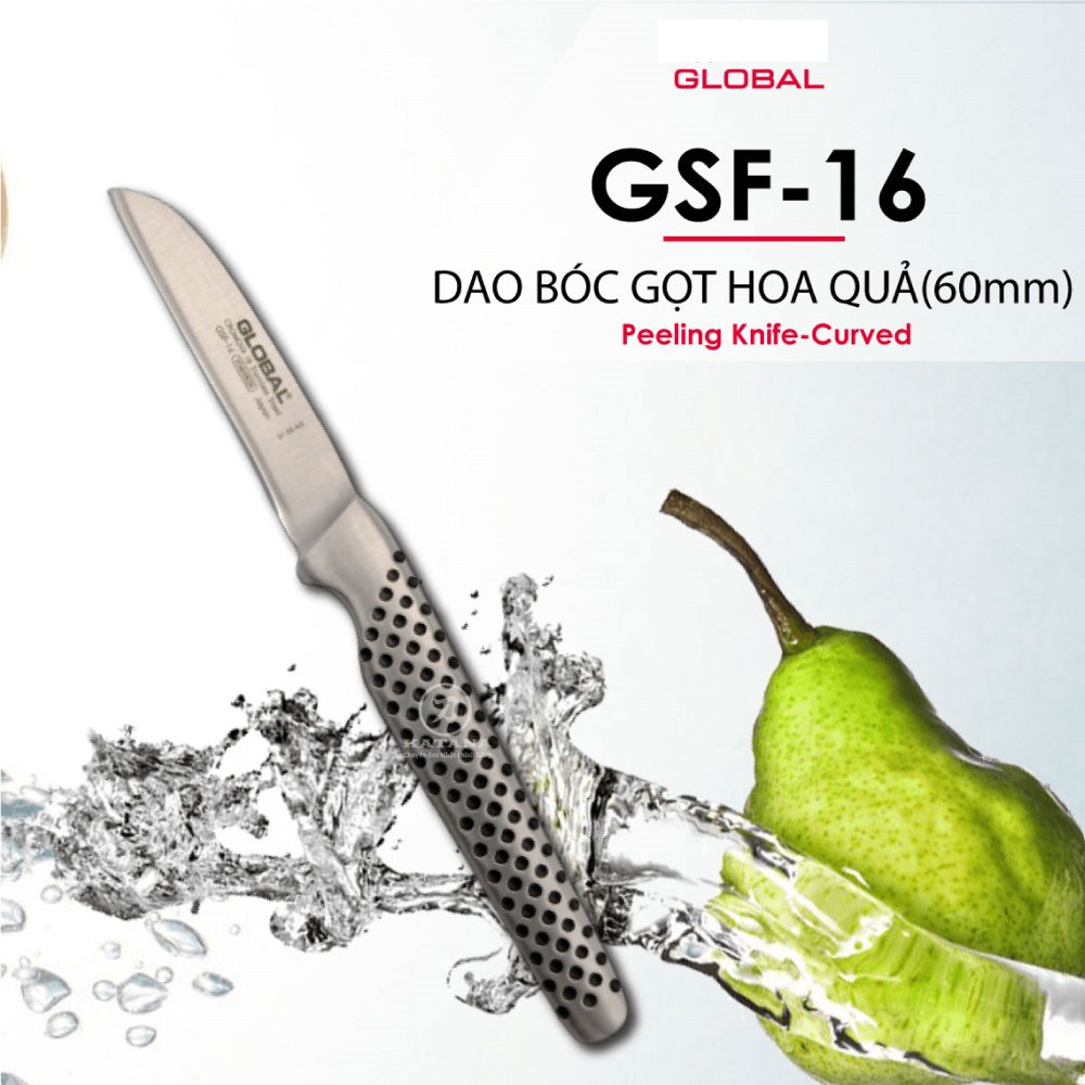 Dao bếp Nhật cao cấp Global GSF16 Peeling Knife, Straight - Dao bóc gọt hoa quả (60mm)