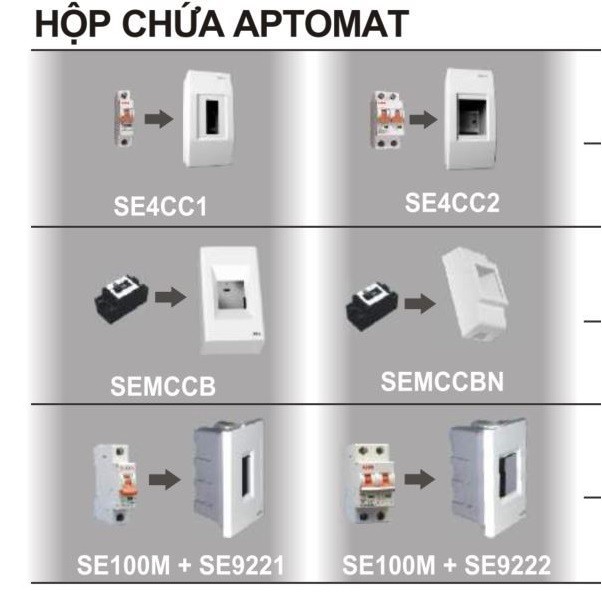 Hộp át cầu dao (APTOMAT) LIOA lắp với át 1 pha, 2 pha lắp nổi