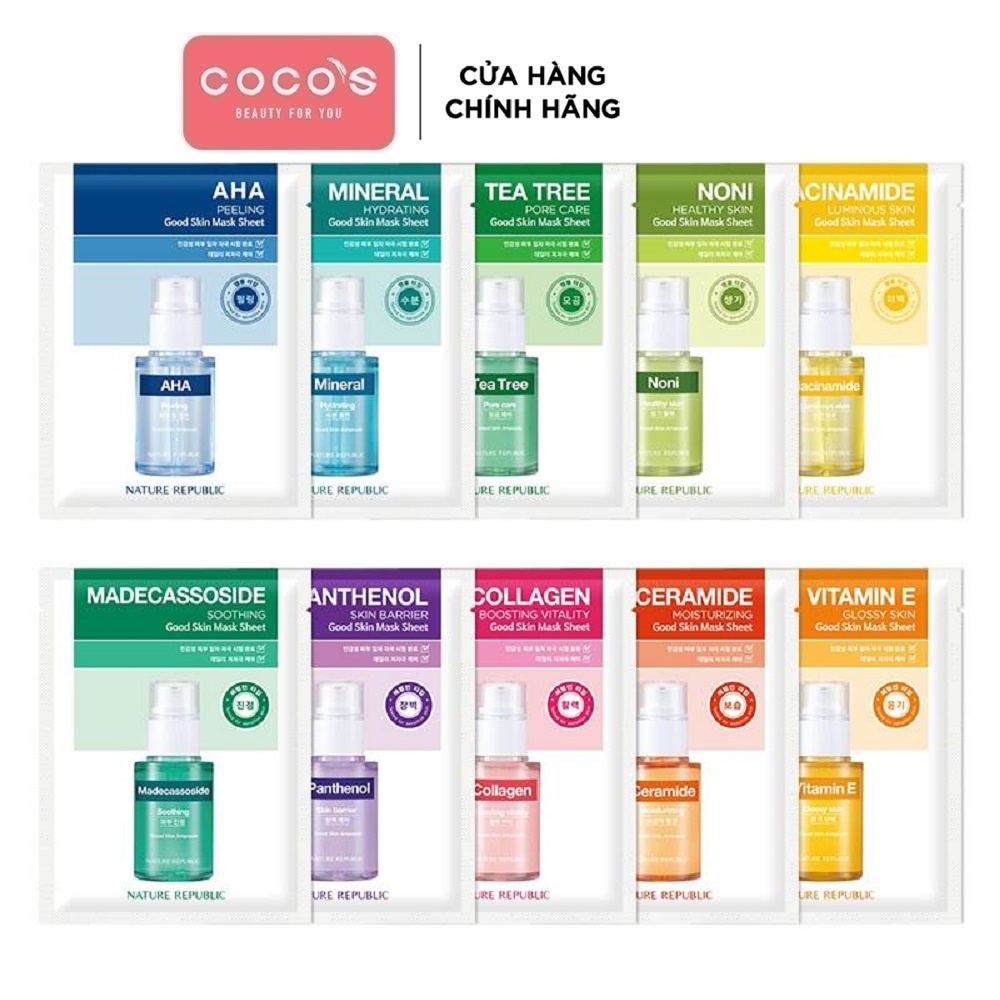 Mặt Nạ Giấy Cấp Ẩm, Dưỡng Trắng Da Nature Republic Good Skin Mask Sheet 24g
