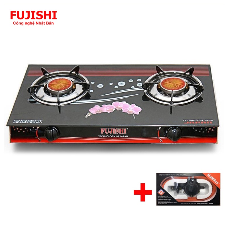 COMBO Bếp gas hồng ngoại Fujishi FJ-86-HN + Bộ dây van ngắt gas tự động Namilux