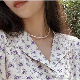 Vòng cổ trai phối kiểu hạt gạo size 6 li