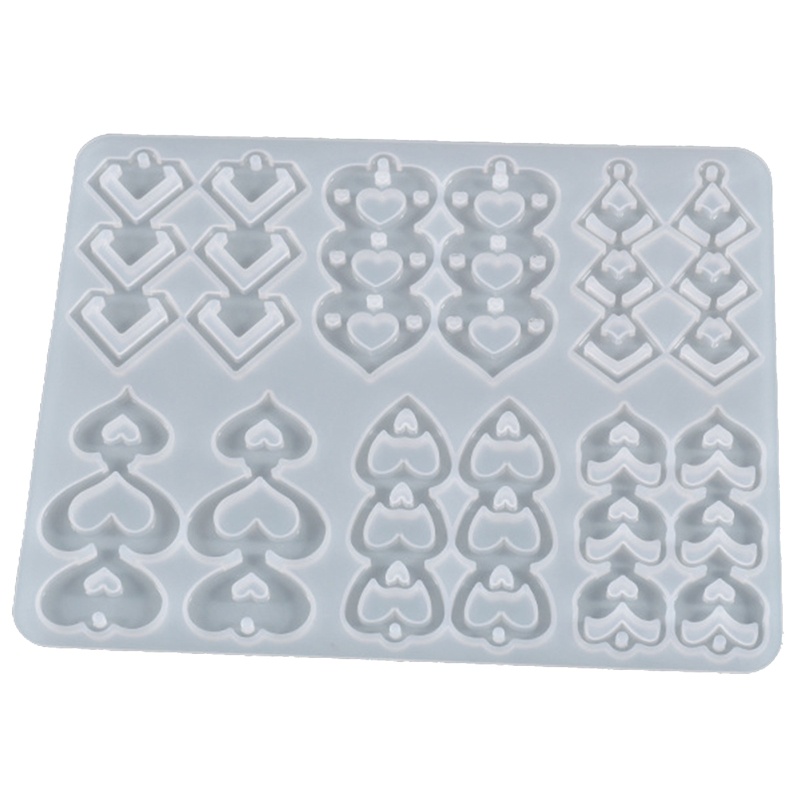 Khuôn Silicon Làm Bông Tai Epoxy Resin Hình Học