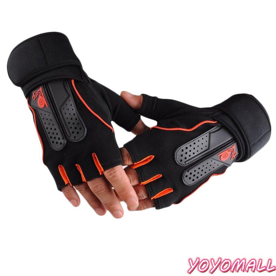 YOYO Men's Weight Lifting Gym Fitness Workout Training Exercise Half Gloves