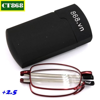 Kính gập 868 màu đỏ tròng lão 2.5 độ