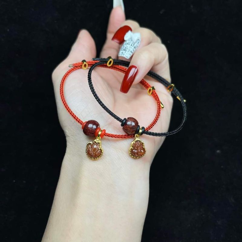 Vòng tay đồng điếu treo hồ ly tỳ hưubọc vàng