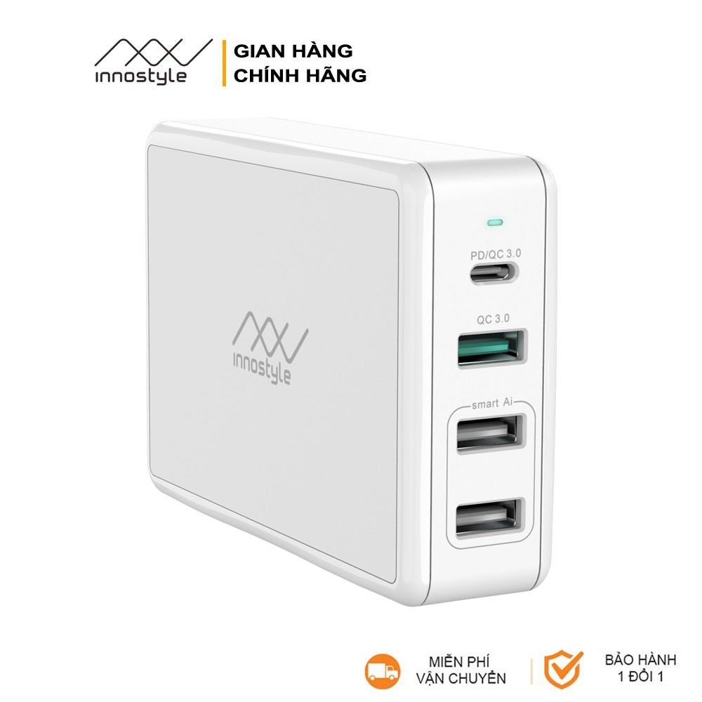 Sạc đa cổng Innostyle Gomax Pro 80W (USB-C PD65W + USB-A QC3.0) - IC80-4PD - Phân phối chính hãng