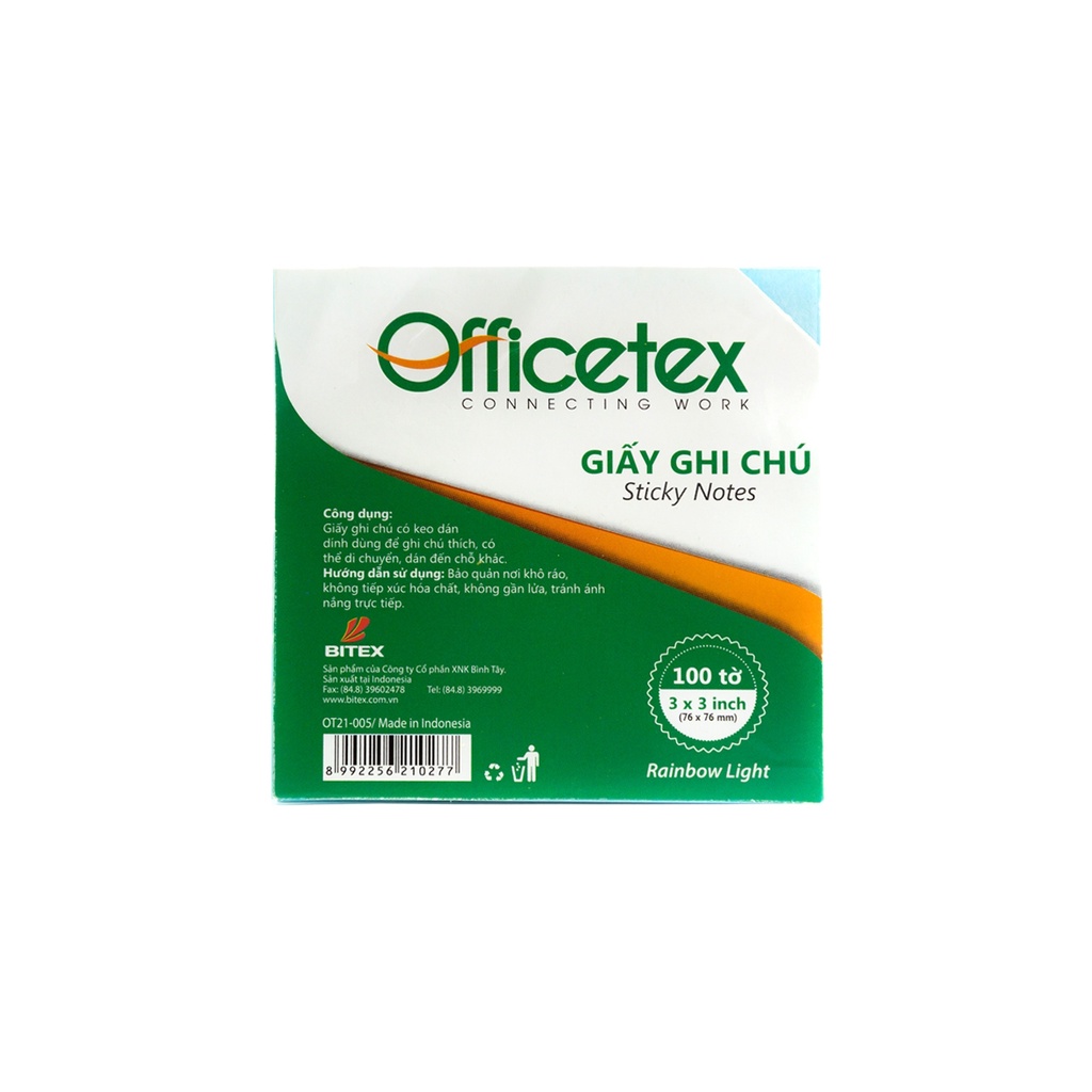 Giấy Ghi Chú Officetex 3X3 OT21-005 Màu Rainbow Light