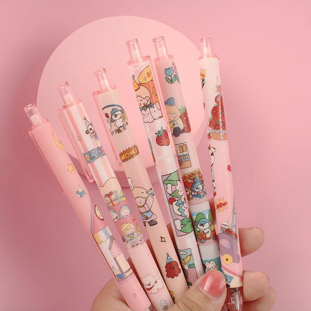 CHOOKEY Bút Mực Gel Nhanh Khô In Họa Tiết Hoạt Hình Dễ Thương Tiện Dụng Cho Văn Phòng / Trường Học