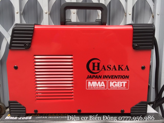 Máy Hàn điện tử 🌳 FREESHIP 🌳 Tặng Bó 20 que Hàn que chấm boong 4 ly  Máy Hàn điện tử HASAKA MMA-250S đỏ có INVETER