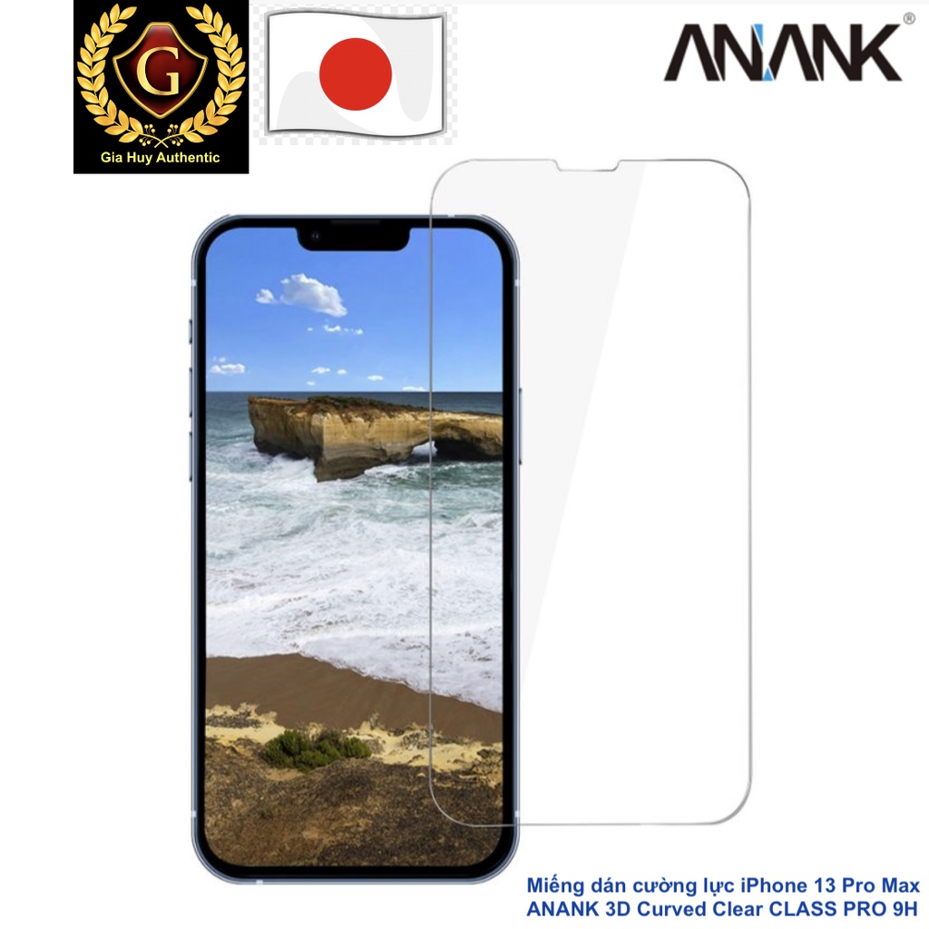 Miếng dán cường lực iPhone 13 Pro Max ANANK 3D Curved Clear CLASS PRO 9H [6.7 inch]