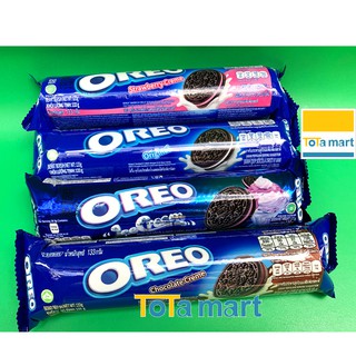 Bánh quy OREO kẹp kem socola, vani, dâu, kem lạnh việt quất cây lớn 133g.