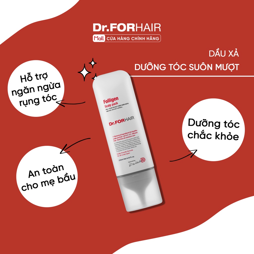 Dầu xả ủ dưỡng, hỗ trợ giảm rụng tóc Dr.FORHAIR/Dr For Hair Scalp Pack 250ml