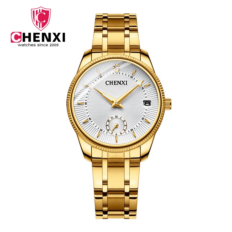 Đồng Hồ Chống Thấm Nước Bằng Thép Không Gỉ Mạ Vàng Chexi Sang Trọng