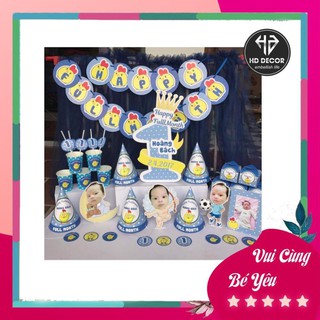 Chibi kèm bảng tên, banner, bảng tên sinh nhật cho bé kích thước 30x40cm để bàn, treo phông, chibi bảng tên sinh nhật