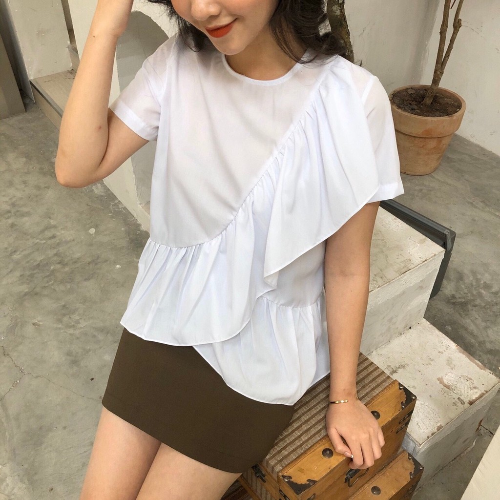 ÁO BABYDOLL BÈO XẺ VẠT CHÉO TAY CỘC ĐI BIỂN CỰC XINH - ÁO SƠ MI BÈO PHỒNG HOT