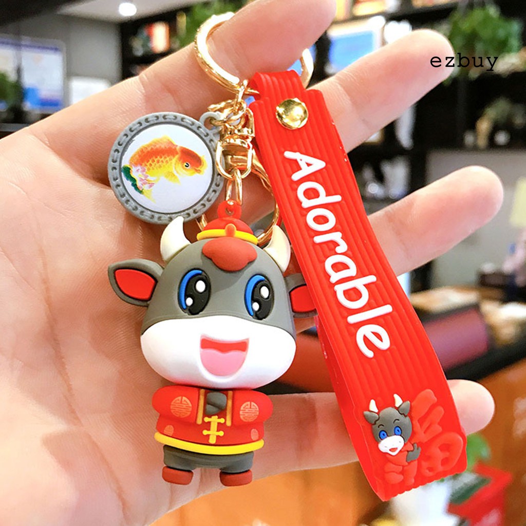 Móc Khóa Hình Bò Sữa Dễ Thương