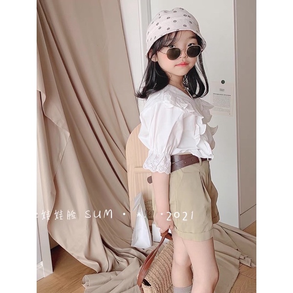 [SALE BỎ MẪU] - Set áo voan quần kaki sang chảnh tiểu thư cho bé gái (08-30kg)
