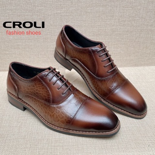 Giày tây oxford cao cấp croli-2290,giày công sở nam da bò 100% đế cao su đúc