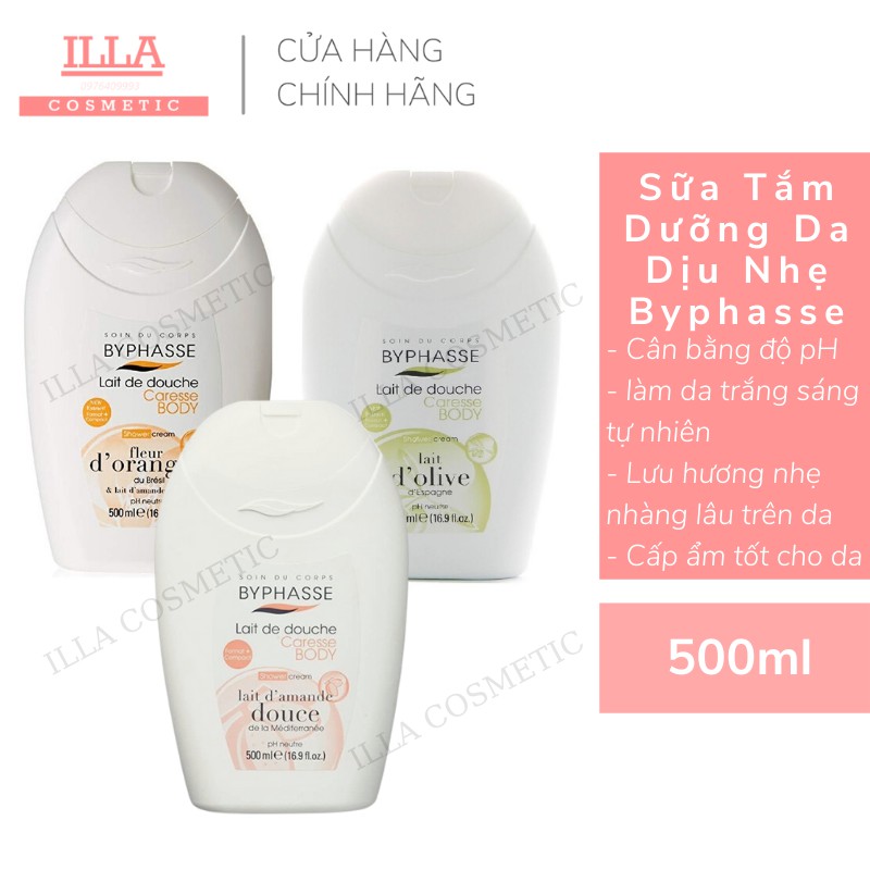 Sữa tắm cấp ẩm 🔥FREESHIP🔥 Sữa Tắm Dưỡng Da Dịu Nhẹ Byphasse 500ml