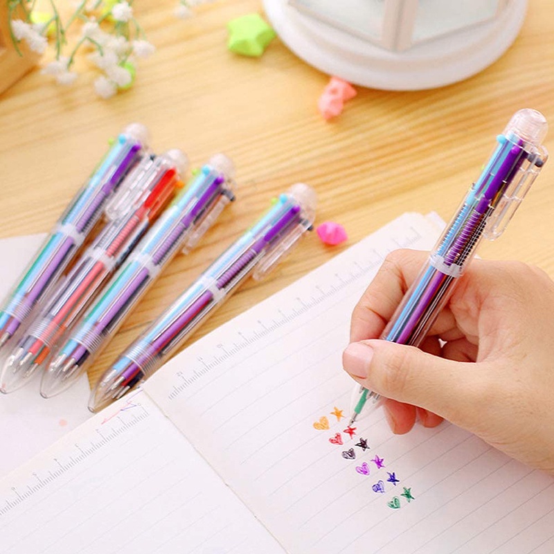 Bút Bi 6 Màu Trong 1 0.5mm Có Thể Thu Gọn